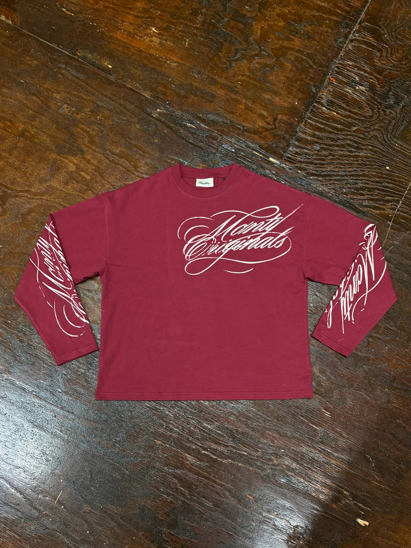 Script Longsleeve — Burgundy